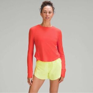 lululemonUV Protection Running Orange Long-Sleeve Top in solar orange